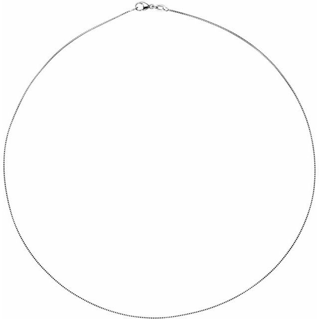 Sterling Silver .8mm Diamond-Cut Box Chain 18"