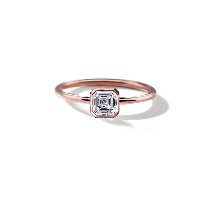 18K Gold Bezel Engagement Ring
