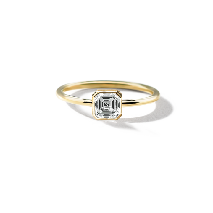 18K Gold Bezel Engagement Ring