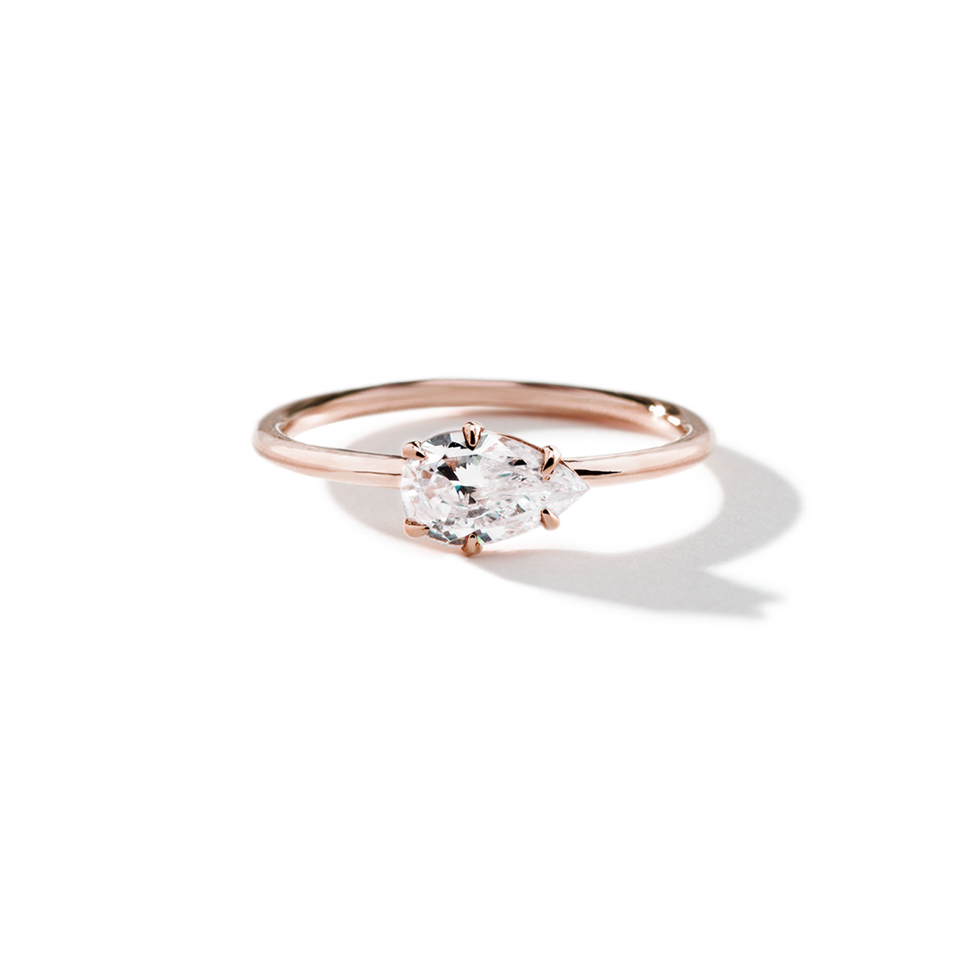 18K Gold East-West Engagement Ring 1.6mm