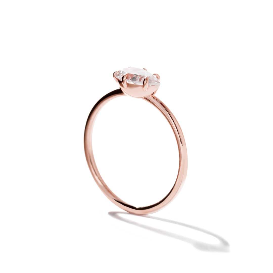 18K Gold East-West Engagement Ring 1.6mm