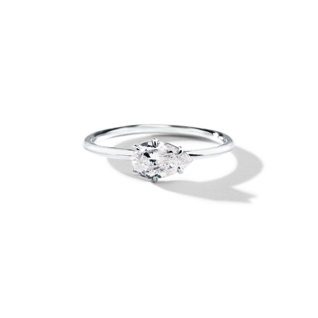 18K Gold East-West Engagement Ring 1.6mm