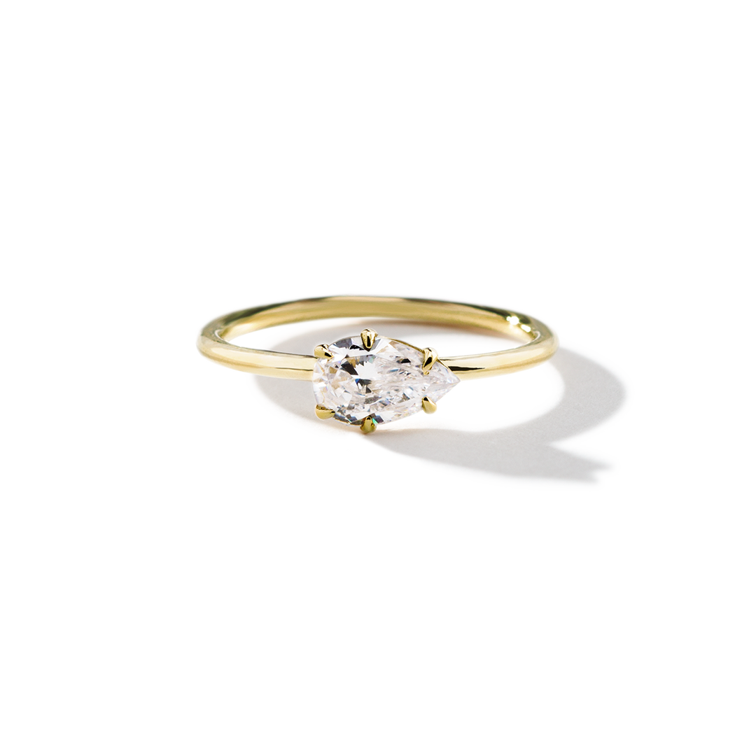18K Gold East-West Engagement Ring 1.6mm