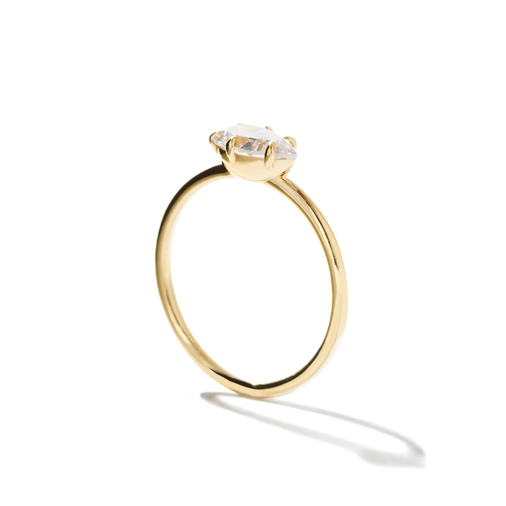 18K Gold East-West Engagement Ring 1.6mm