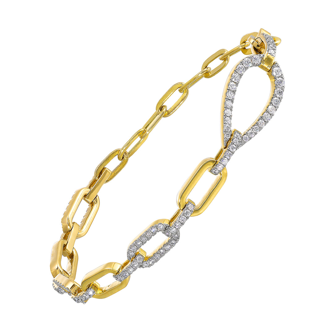 14K Yellow Gold Diamond 3/4Ctw Bracelet