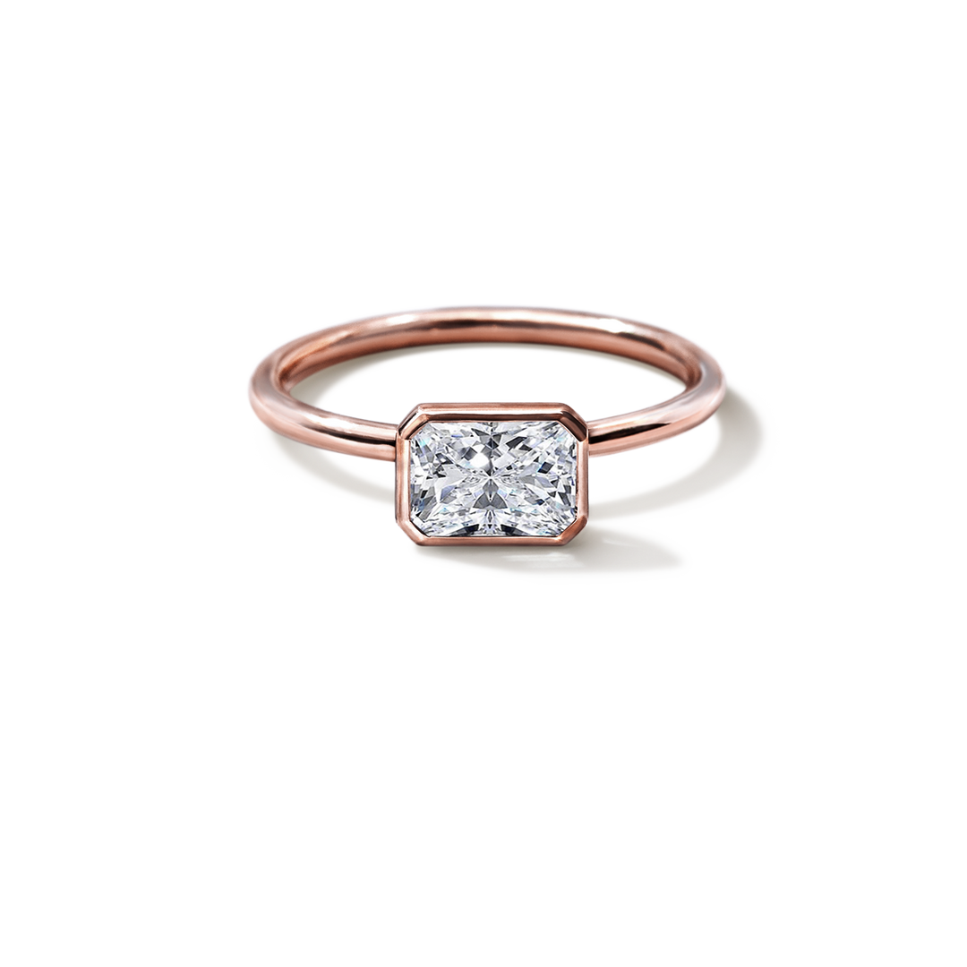 18K Gold Bezel Engagement Ring