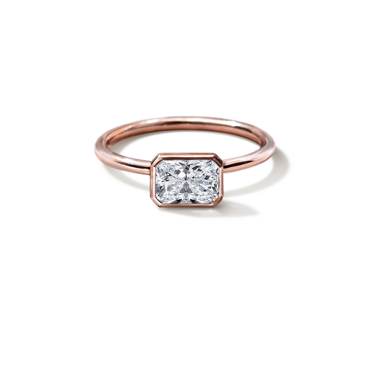 18K Gold Bezel Engagement Ring