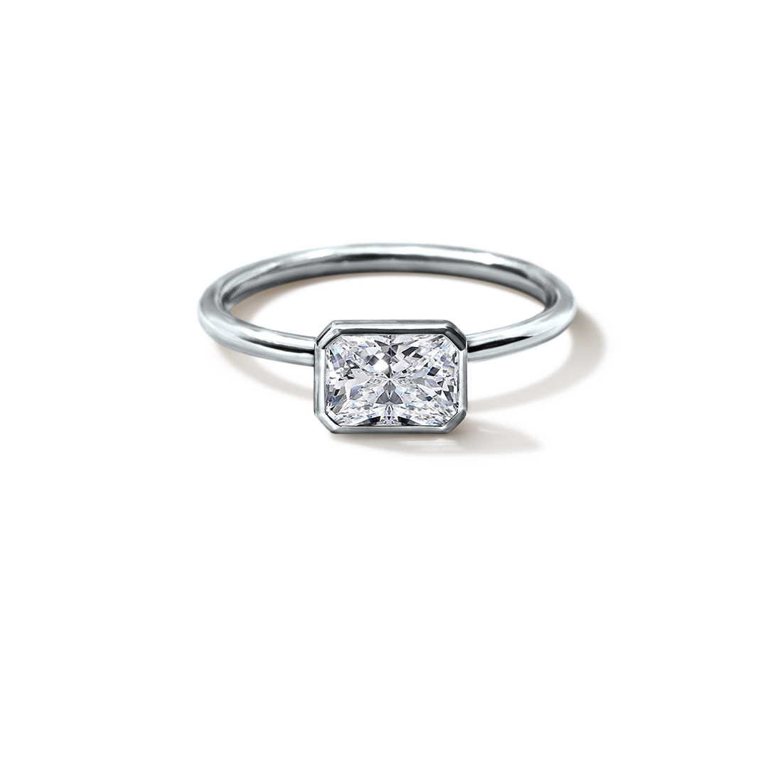 18K Gold Bezel Engagement Ring