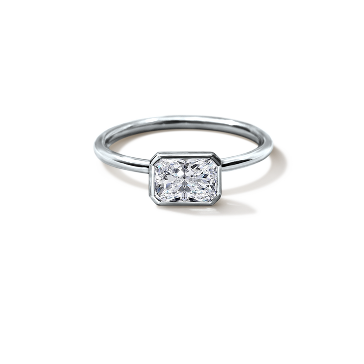 18K Gold Bezel Engagement Ring