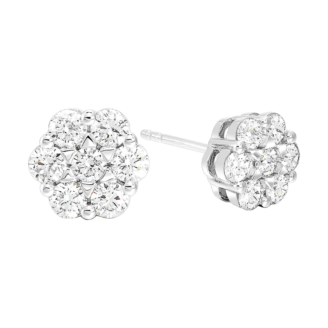 14K White Gold Diamond 1/2Ctw Earring