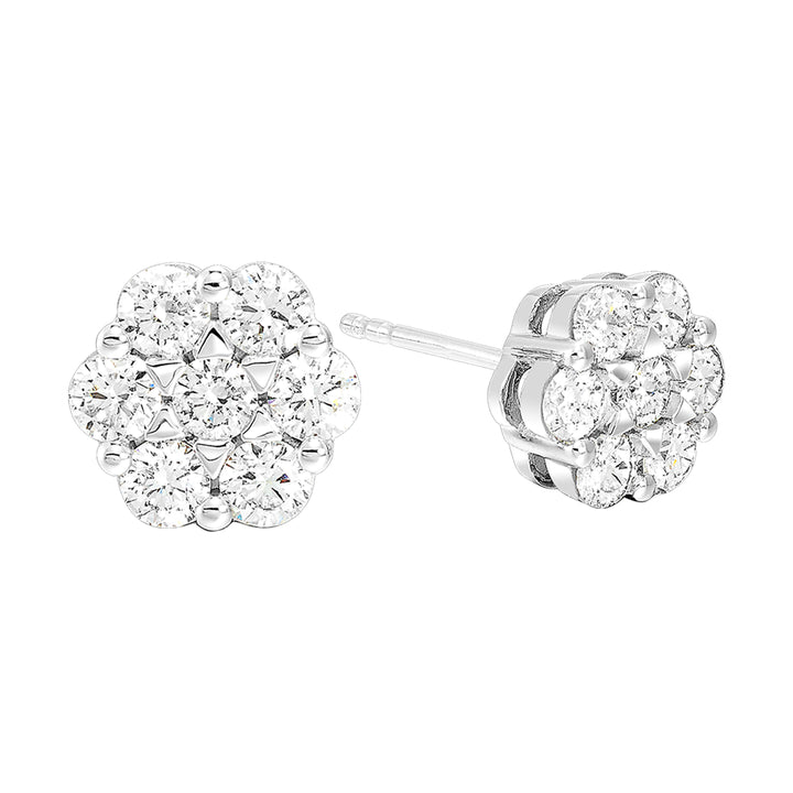 14K White Gold Diamond 1/2Ctw Earring