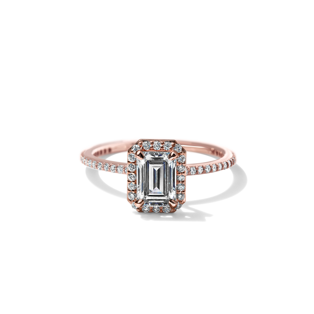 14K Gold Accented Halo Engagement Ring 0.11 CTW