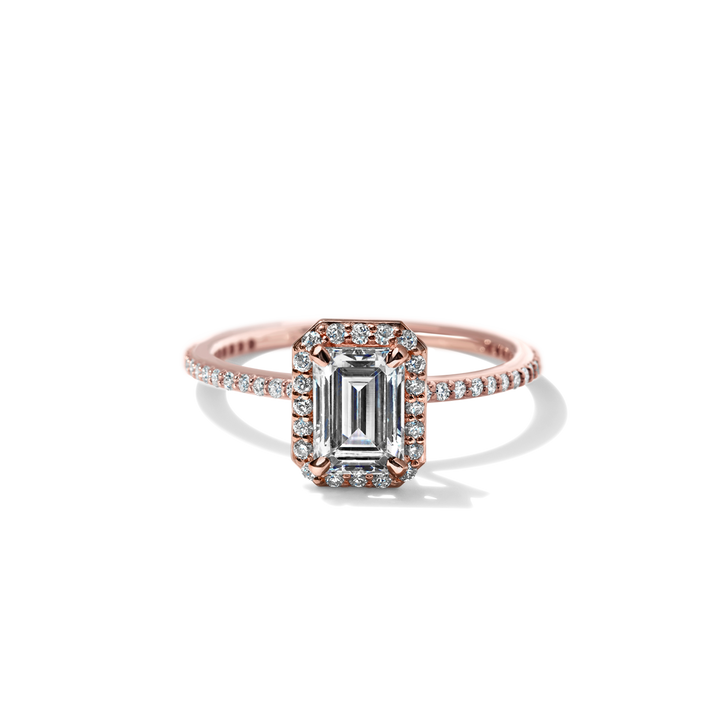 14K Gold Accented Halo Engagement Ring 0.11 CTW