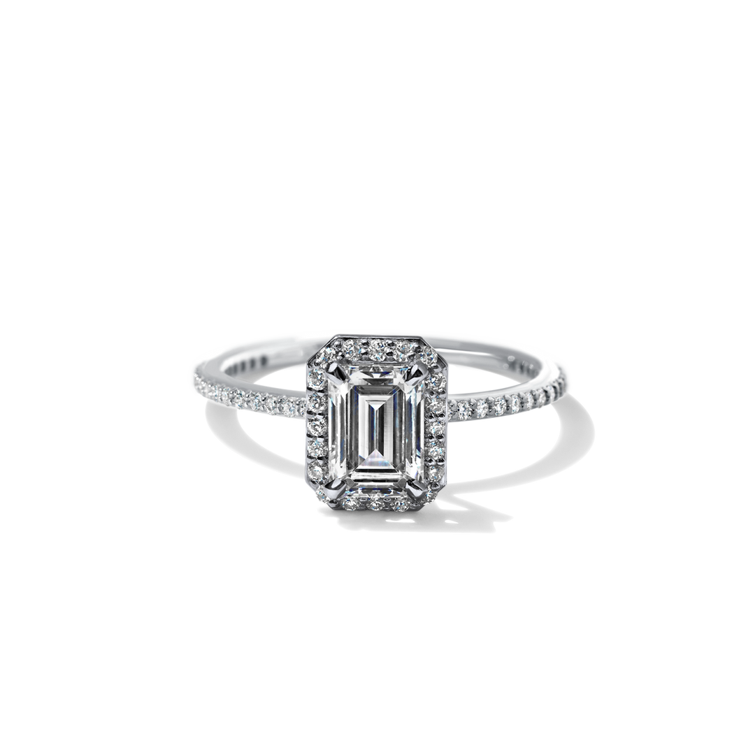14K Gold Accented Halo Engagement Ring 0.11 CTW