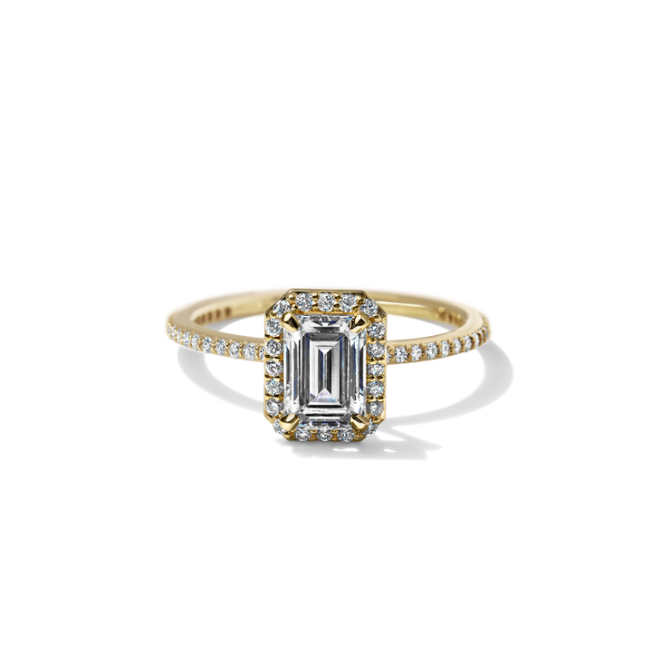 14K Gold Accented Halo Engagement Ring 0.11 CTW