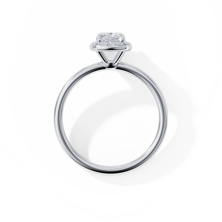 18k Gold Solitaire Halo Engagement Ring