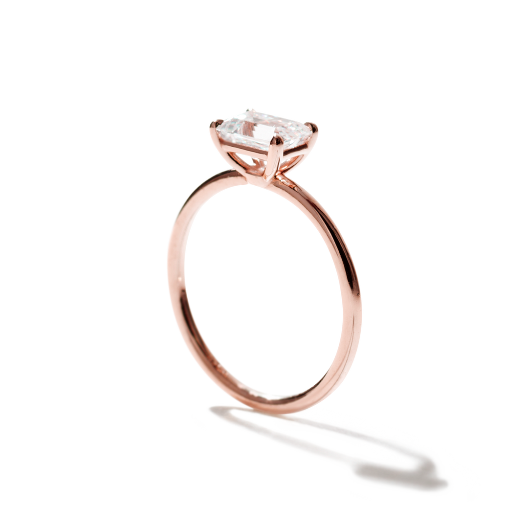 18K Gold East-West Engagement Ring 1.6mm
