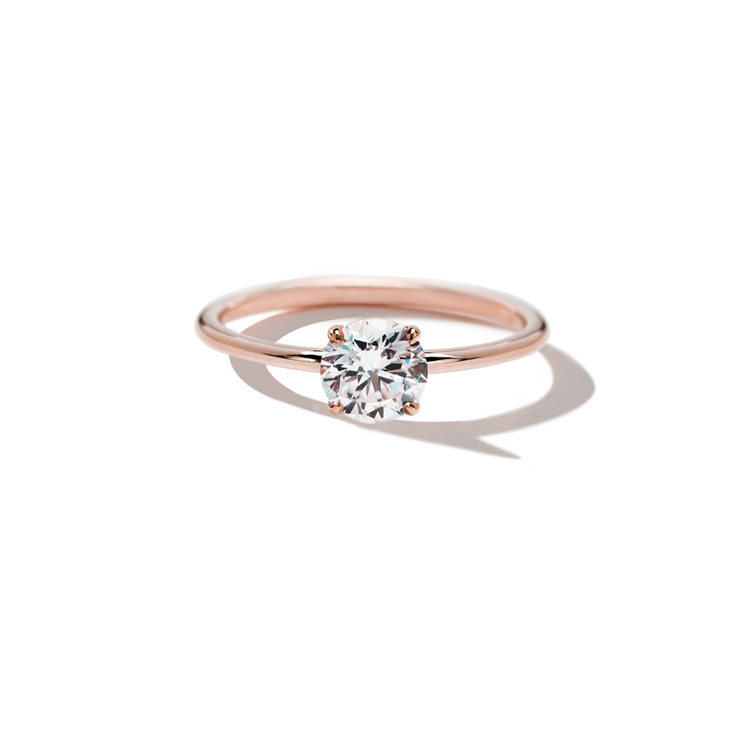18K Gold Solitaire Engagement Ring 1.6mm