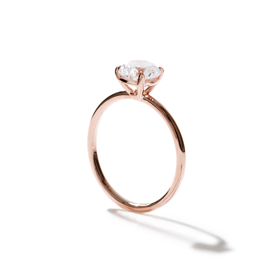 18K Gold Solitaire Engagement Ring