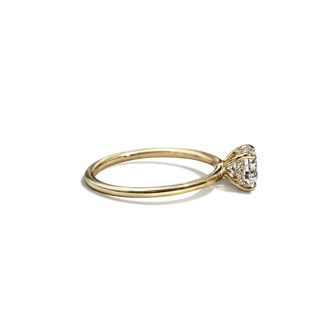 18K Gold Solitaire Engagement Ring 1.6mm