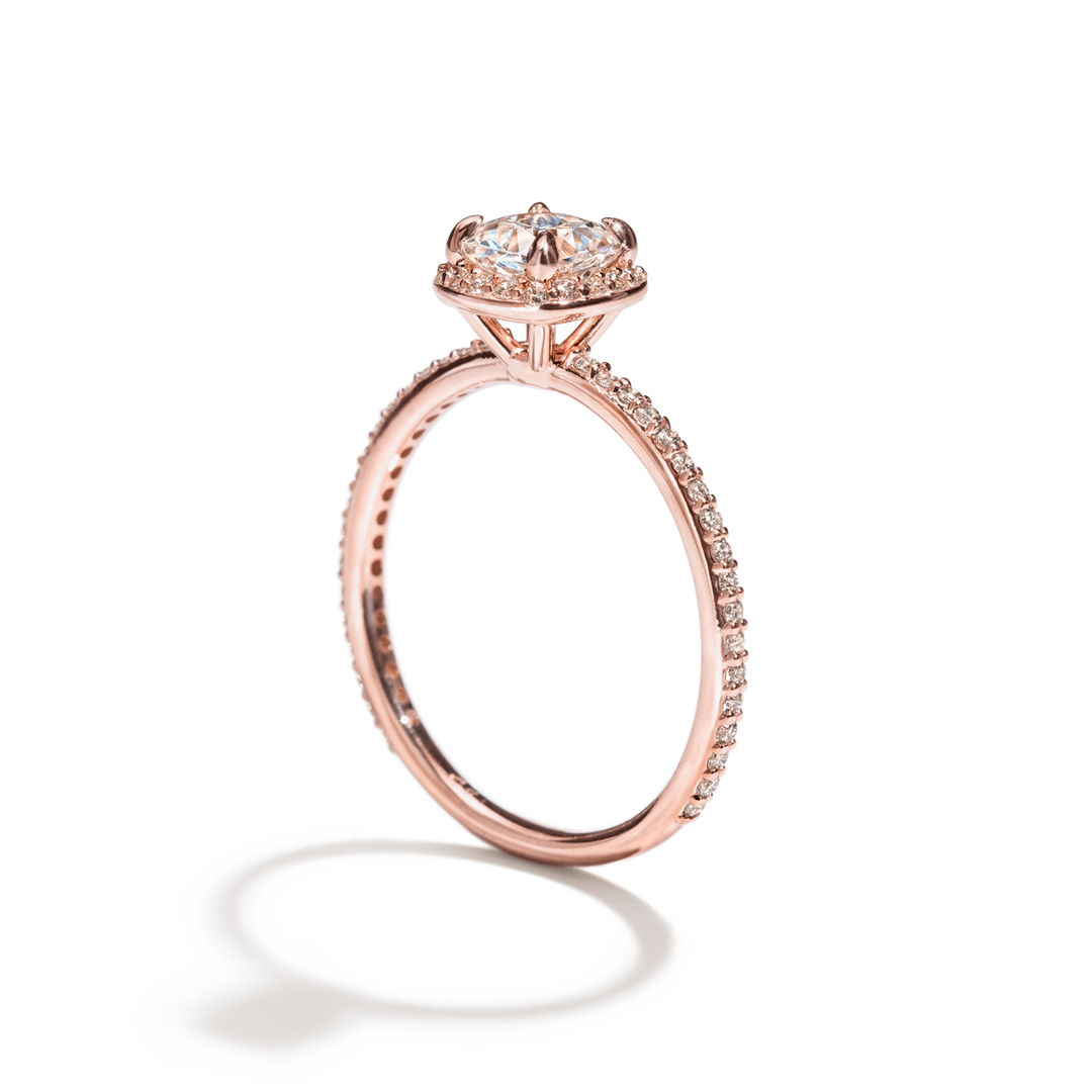 14K Gold Accented Halo Engagement Ring 0.11 CTW