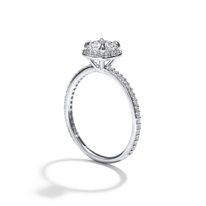 14K Gold Accented Halo Engagement Ring 0.11 CTW