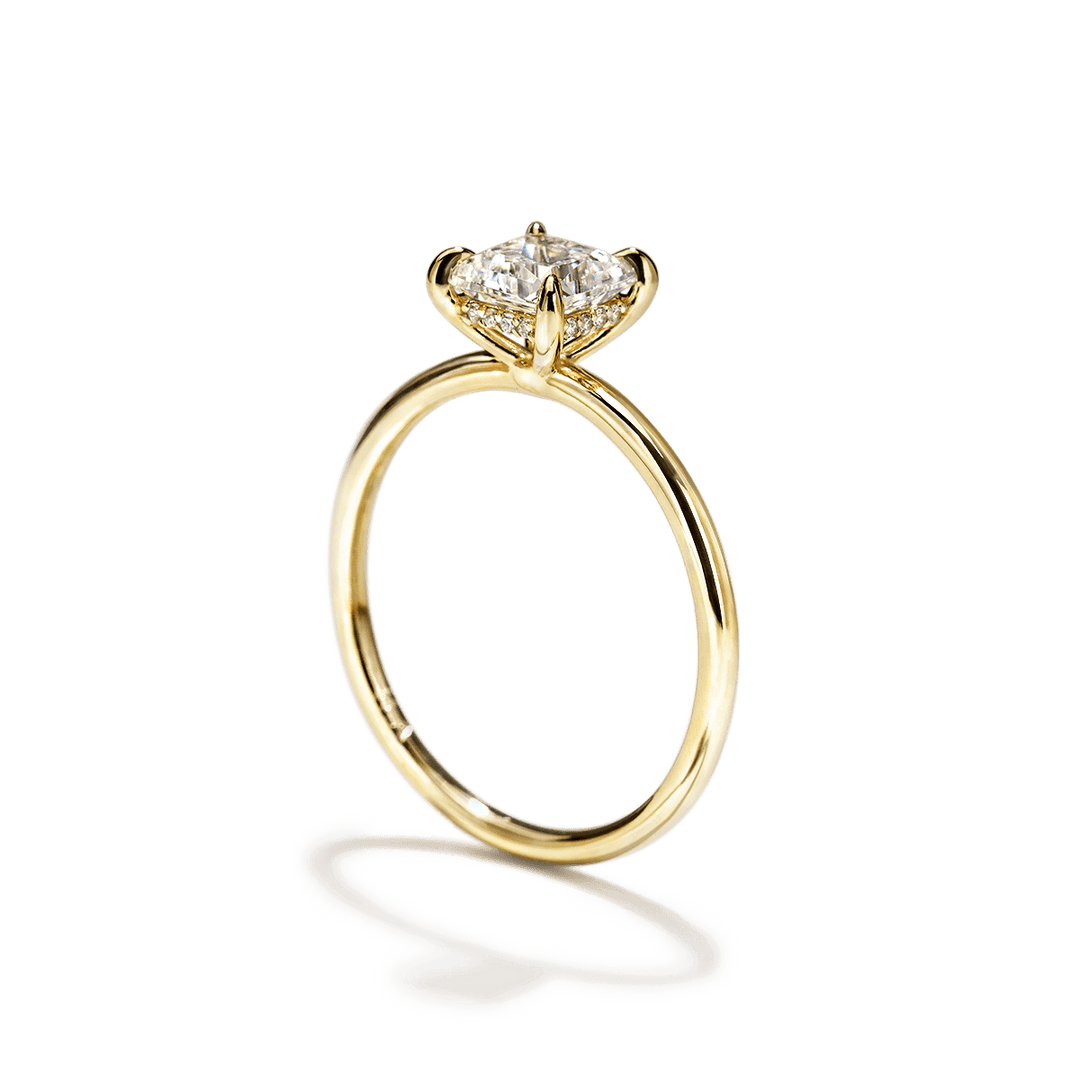 18K Gold Solitaire Engagement Ring 1.6mm