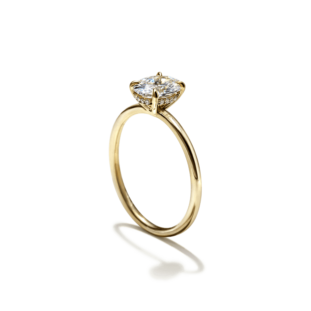 18K Gold Solitaire Engagement Ring 1.6mm