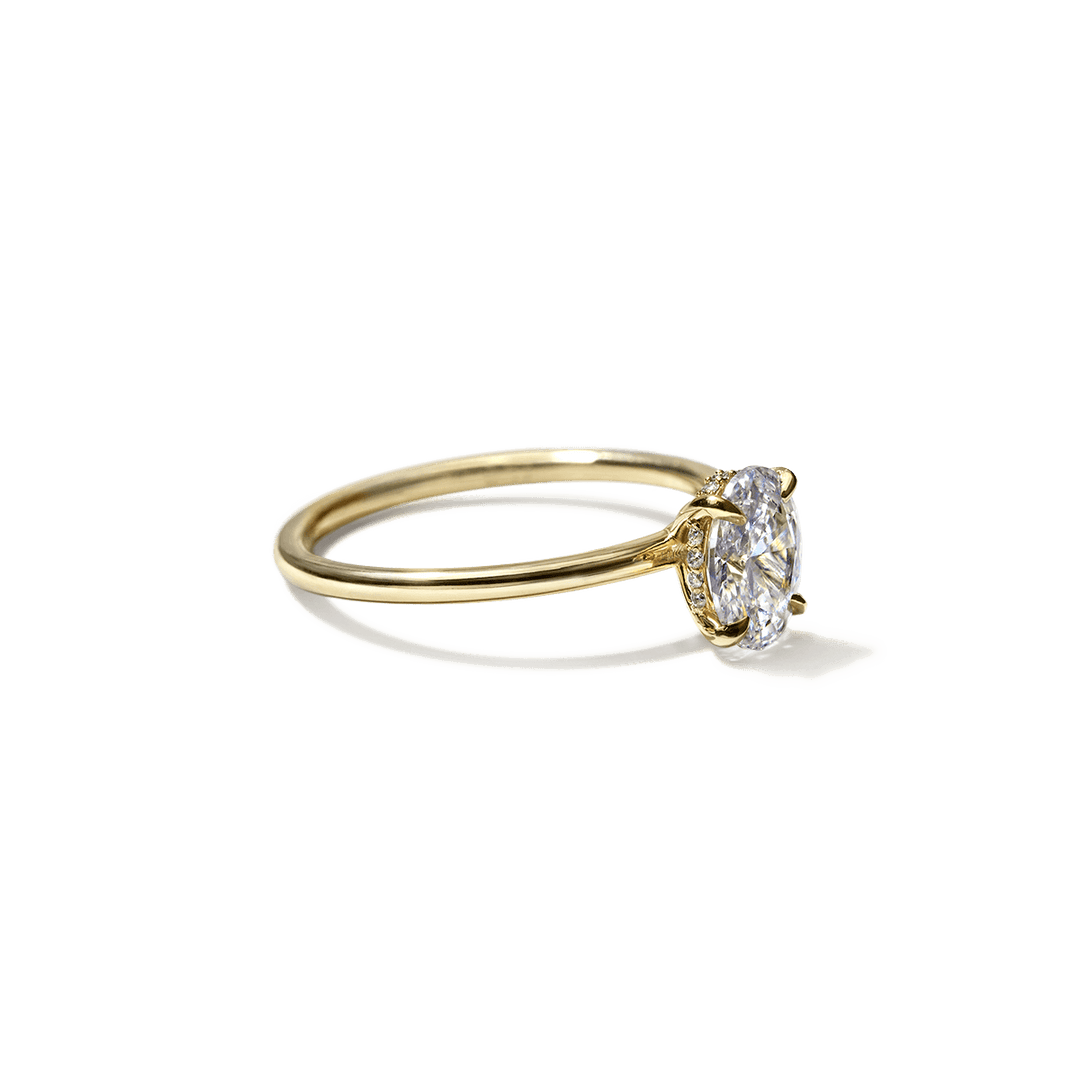 18K Gold Solitaire Engagement Ring 1.6mm