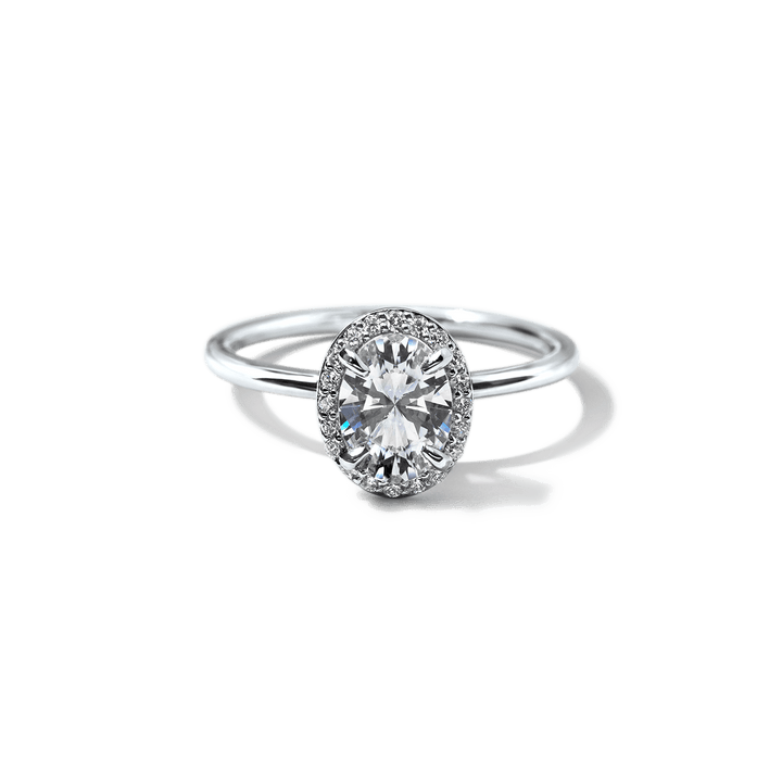 18k Gold Solitaire Halo Engagement Ring