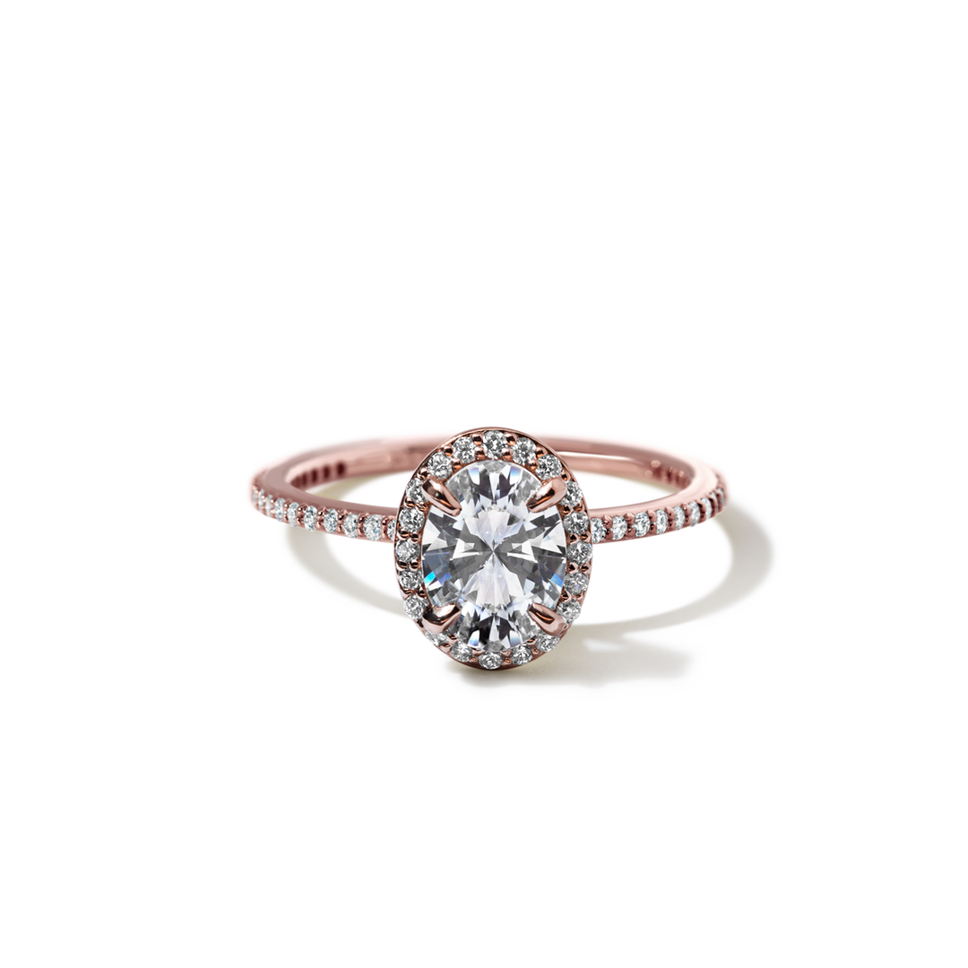 14K Gold Accented Halo Engagement Ring 0.11 CTW