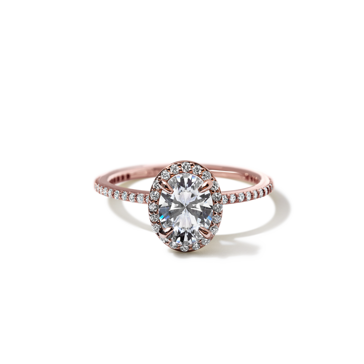 14K Gold Accented Halo Engagement Ring 0.11 CTW
