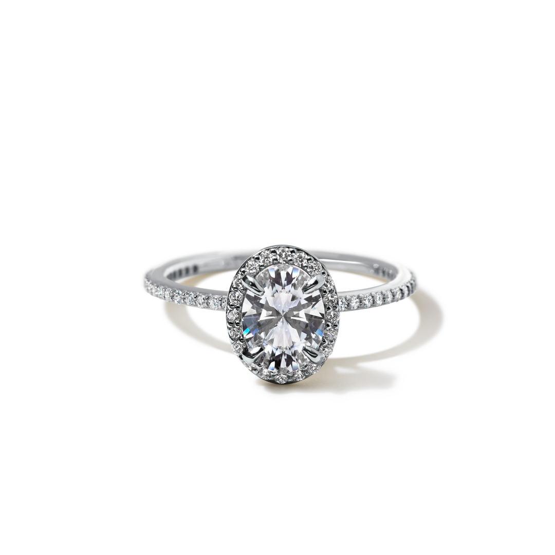 14K Gold Accented Halo Engagement Ring 0.11 CTW