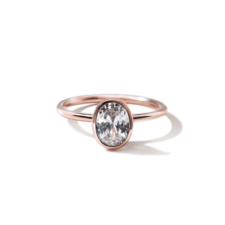 18K Gold Bezel Engagement Ring