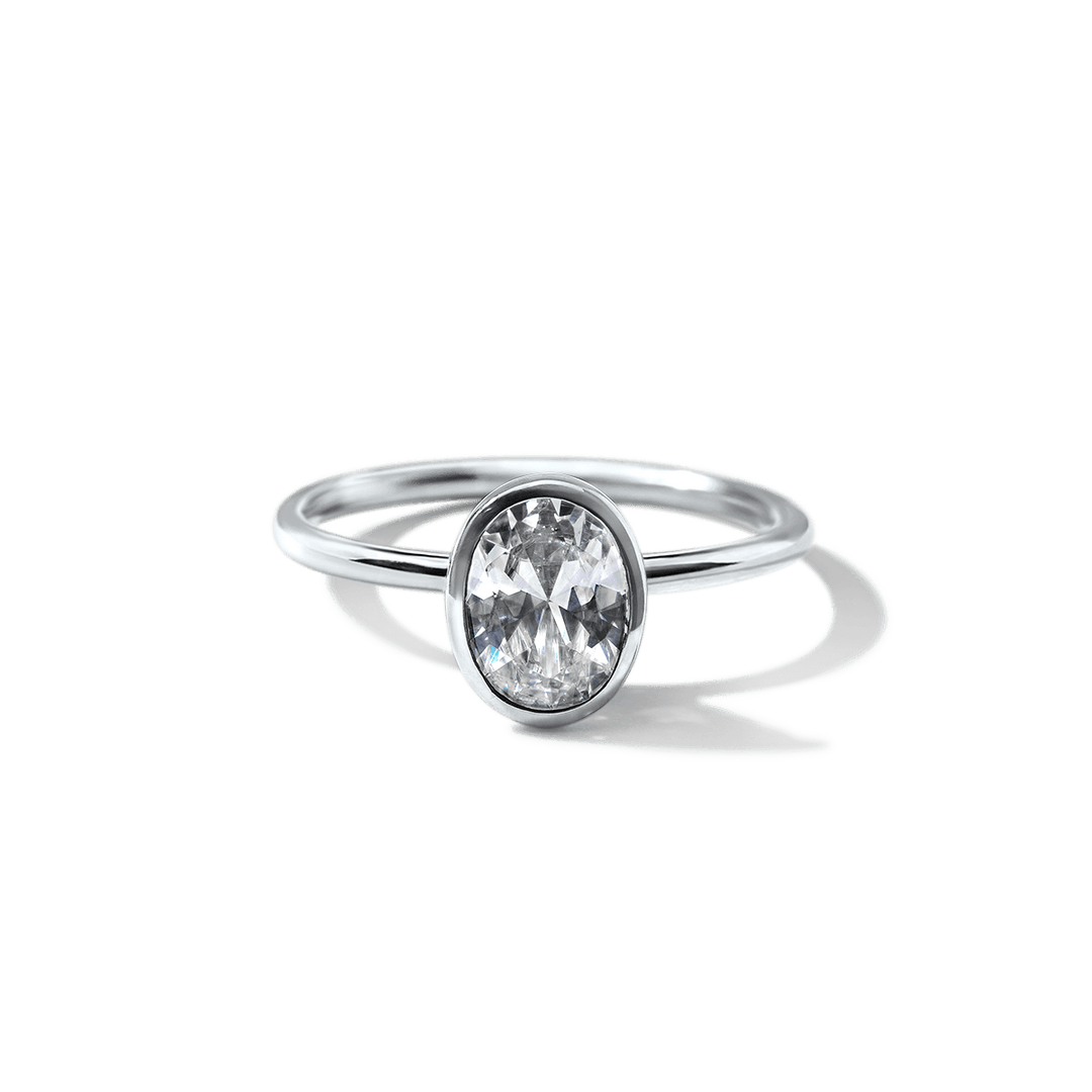 18K Gold Bezel Engagement Ring