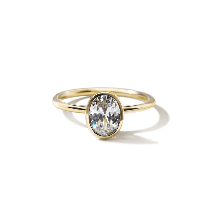 18K Gold Bezel Engagement Ring