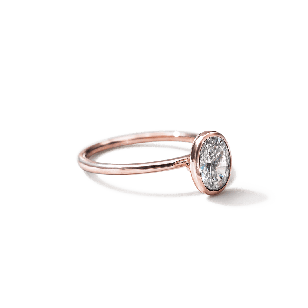 18K Gold Bezel Engagement Ring