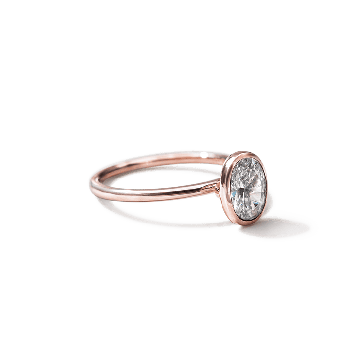 18K Gold Bezel Engagement Ring