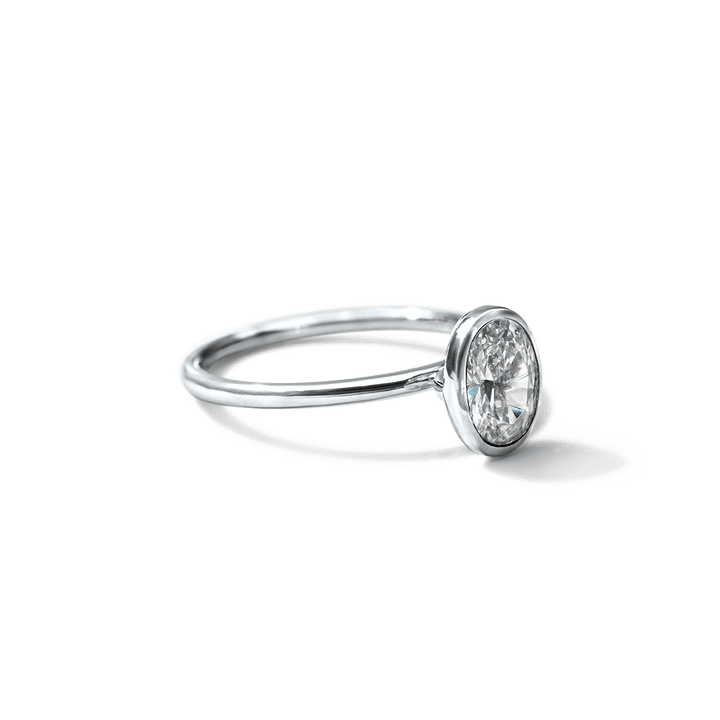 18K Gold Bezel Engagement Ring