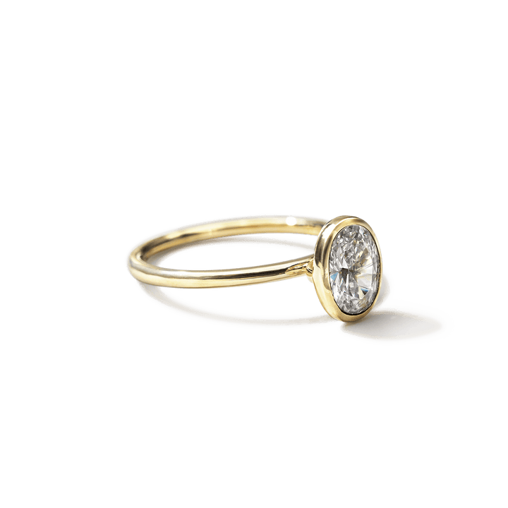 18K Gold Bezel Engagement Ring