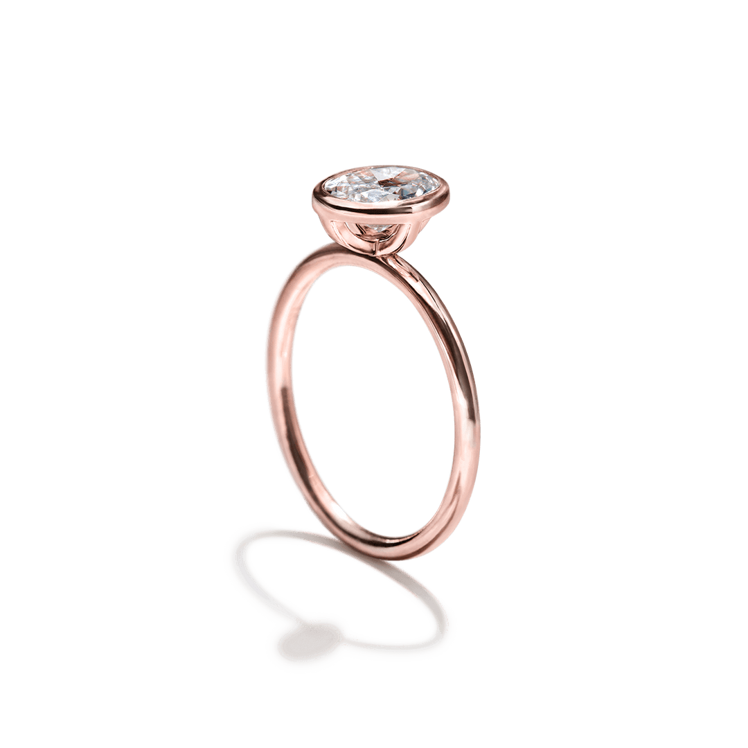18K Gold Bezel Engagement Ring