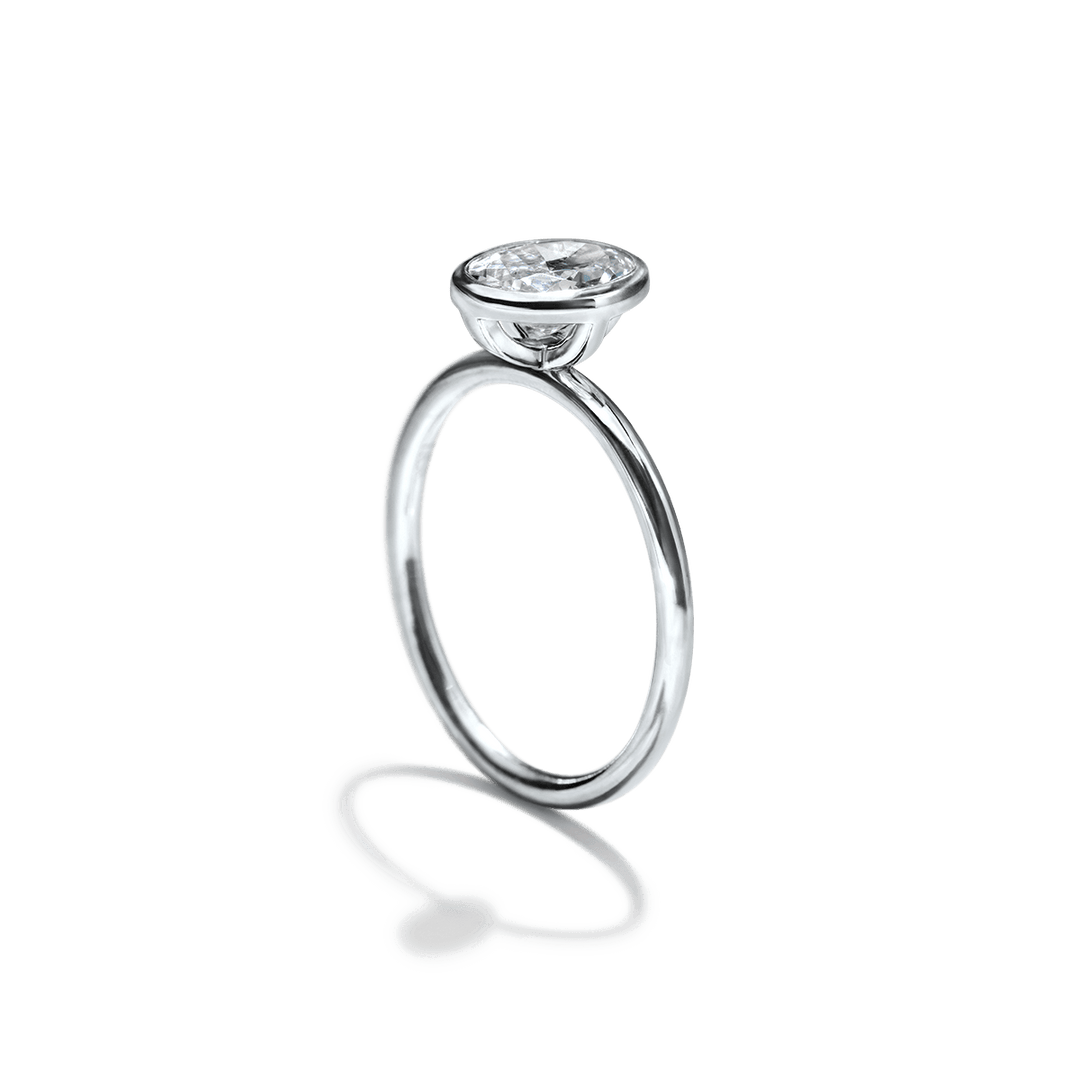18K Gold Bezel Engagement Ring