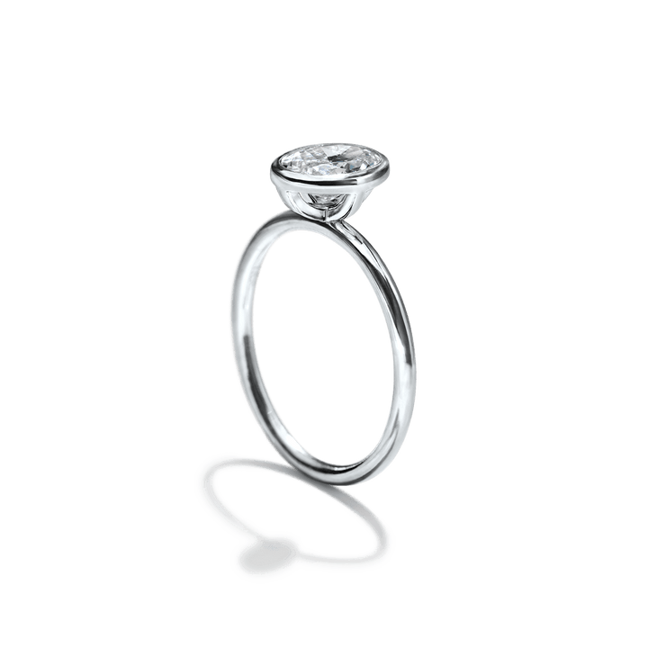 18K Gold Bezel Engagement Ring