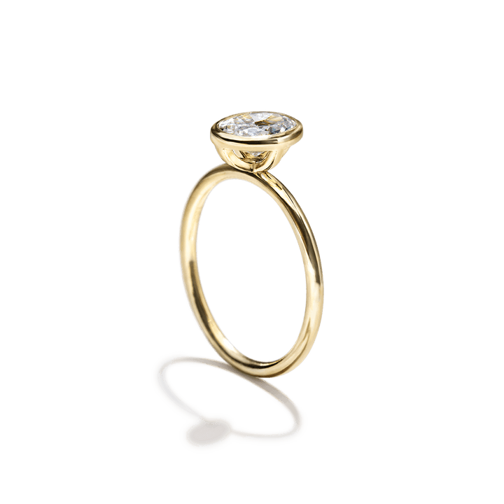 18K Gold Bezel Engagement Ring