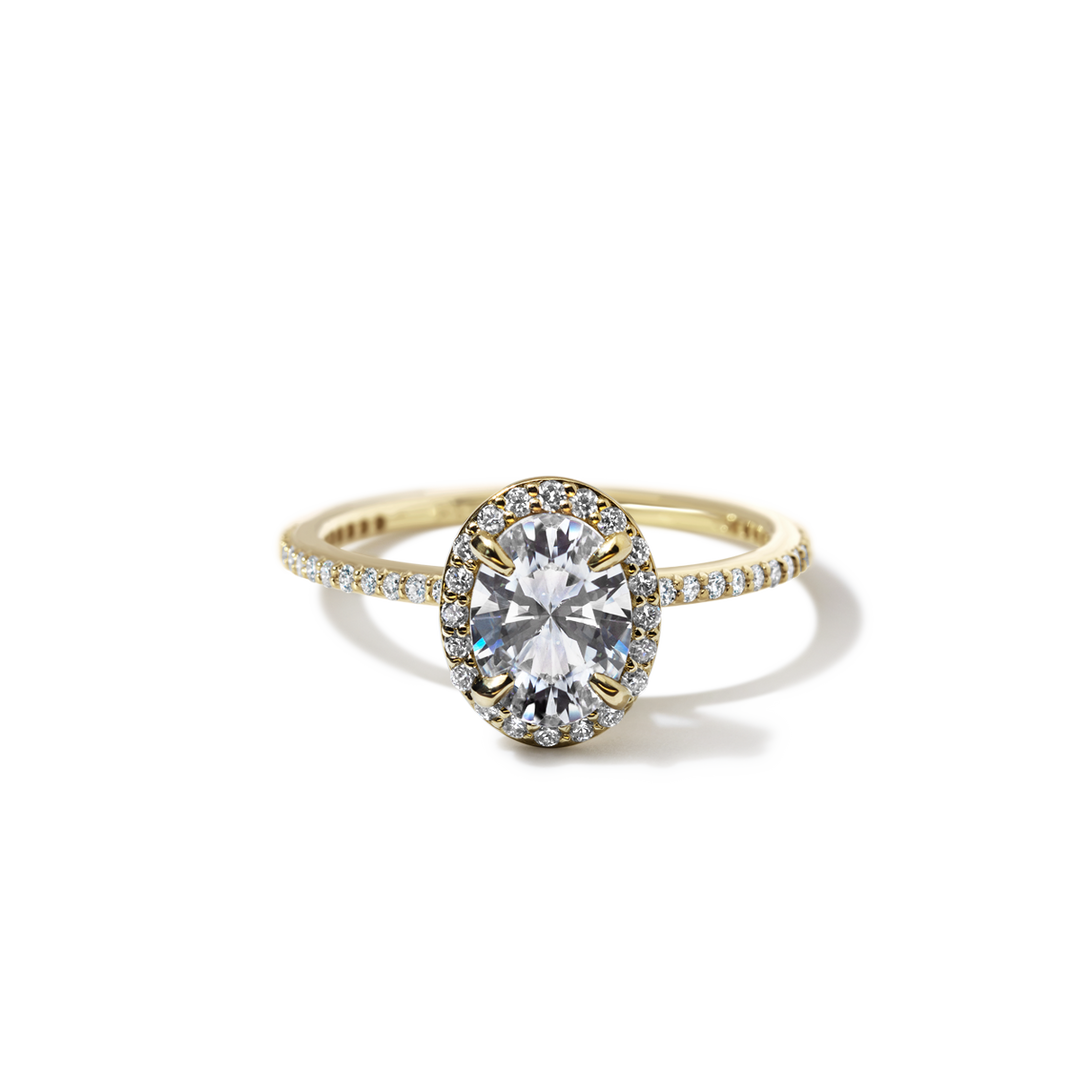 14K Gold Accented Halo Engagement Ring 0.11 CTW