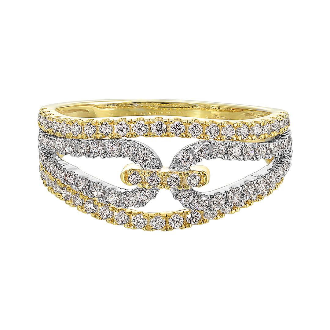 10K White Yellow Gold Diamond 3/4Ctw Ring