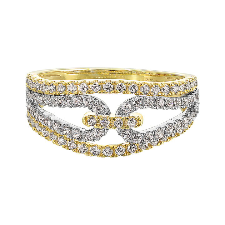 10K White Yellow Gold Diamond 3/4Ctw Ring