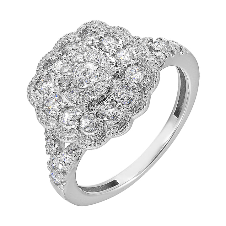 14K White Gold Diamond 1Ctw Ring