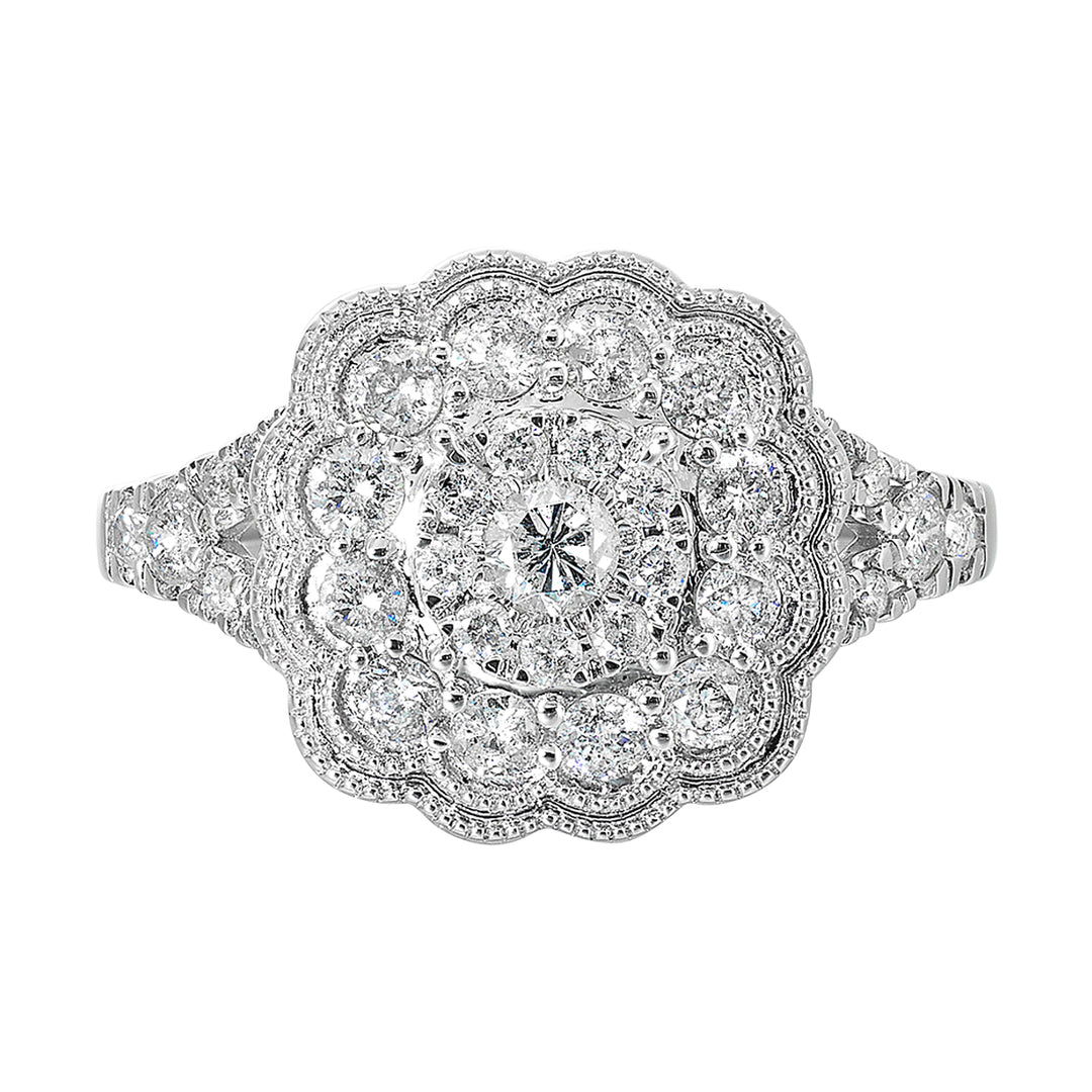 14K White Gold Diamond 1Ctw Ring