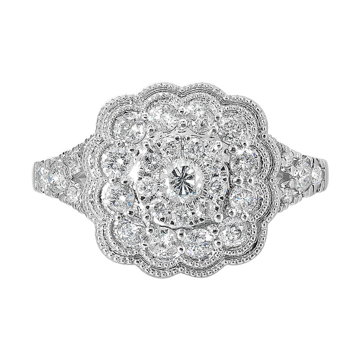 14K White Gold Diamond 1Ctw Ring